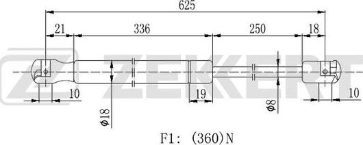 Zekkert GF-2220 - Газовая пружина, упор autospares.lv