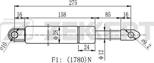 Zekkert GF-2274 - Газовая пружина, упор autospares.lv