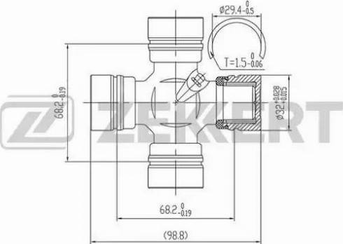 Zekkert KG-1086 - Шарнир, продольный вал autospares.lv