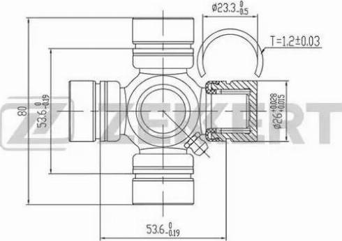 Zekkert KG-1074 - Шарнир, продольный вал autospares.lv