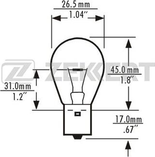 Zekkert LP-1083 - Лампа накаливания, фонарь указателя поворота autospares.lv