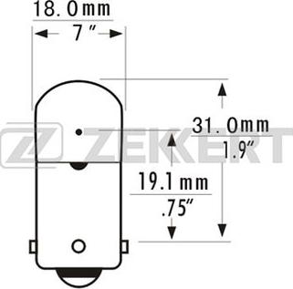 Zekkert LP-1034 - Лампа накаливания, фонарь освещения номерного знака autospares.lv