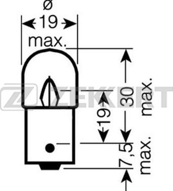 Zekkert LP-1077 - Лампа накаливания, фонарь освещения номерного знака autospares.lv