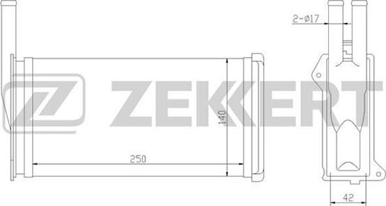 Zekkert MK-5002 - Теплообменник, отопление салона autospares.lv