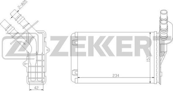 Zekkert MK-5019 - Теплообменник, отопление салона autospares.lv