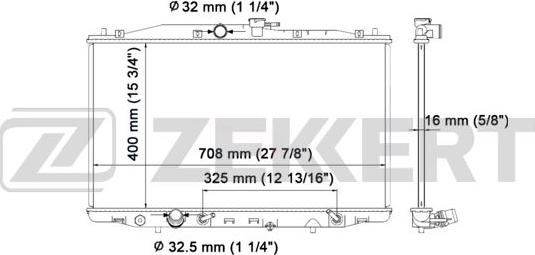 Zekkert MK-1449 - Радиатор, охлаждение двигателя autospares.lv