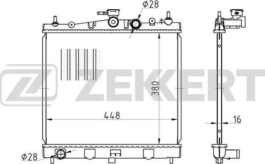 Zekkert MK-1450 - Радиатор, охлаждение двигателя autospares.lv