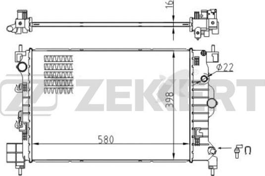 Zekkert MK-1555 - Радиатор, охлаждение двигателя autospares.lv