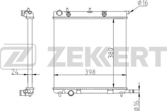 Zekkert MK-1550 - Радиатор, охлаждение двигателя autospares.lv