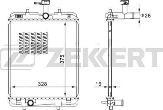 Zekkert MK-1560 - Радиатор, охлаждение двигателя autospares.lv