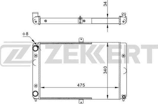 Zekkert MK-1504 - Радиатор, охлаждение двигателя autospares.lv