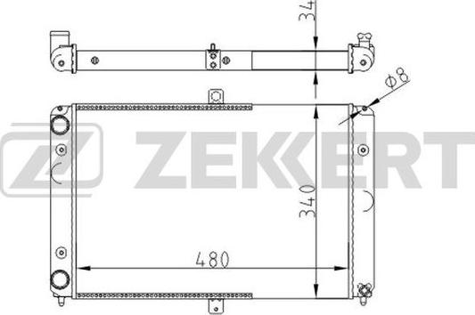 Zekkert MK-1505 - Радиатор, охлаждение двигателя autospares.lv