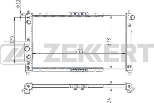 Zekkert MK-1515 - Радиатор, охлаждение двигателя autospares.lv