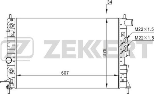 Zekkert MK-1516 - Радиатор, охлаждение двигателя autospares.lv