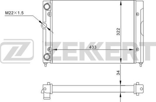 Zekkert MK-1510 - Радиатор, охлаждение двигателя autospares.lv