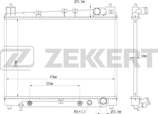 Zekkert MK-1582 - Радиатор, охлаждение двигателя autospares.lv