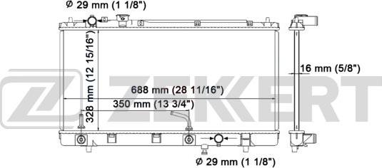 Zekkert MK-1530 - Радиатор, охлаждение двигателя autospares.lv