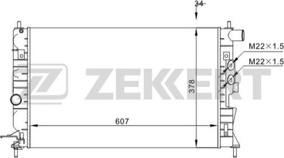 Zekkert MK-1527 - Радиатор, охлаждение двигателя autospares.lv