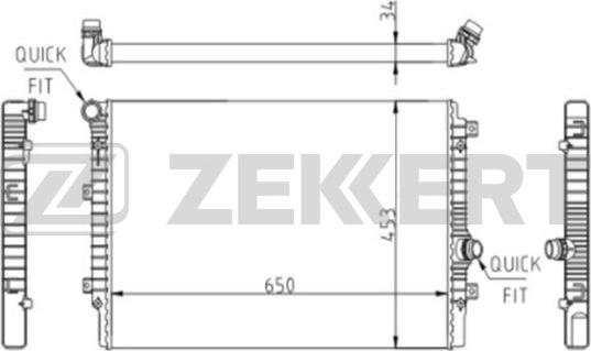 Zekkert MK-1607 - Радиатор, охлаждение двигателя autospares.lv