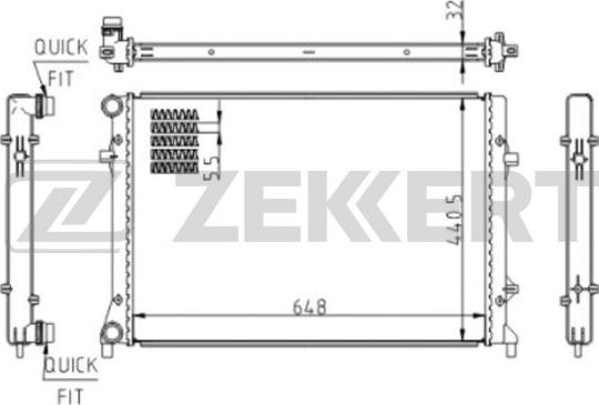 Zekkert MK-1610 - Радиатор, охлаждение двигателя autospares.lv