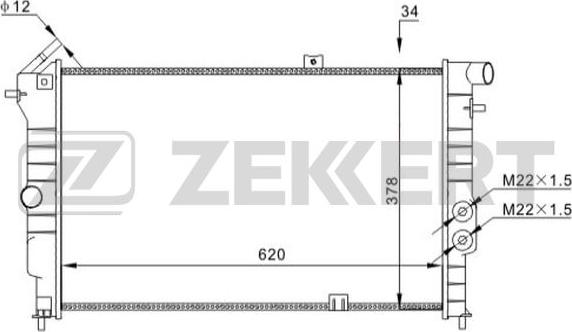 Zekkert MK-1620 - Радиатор, охлаждение двигателя autospares.lv