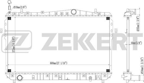 Zekkert MK-1094 - Радиатор, охлаждение двигателя autospares.lv