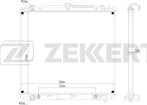 Zekkert MK-1098 - Радиатор, охлаждение двигателя autospares.lv