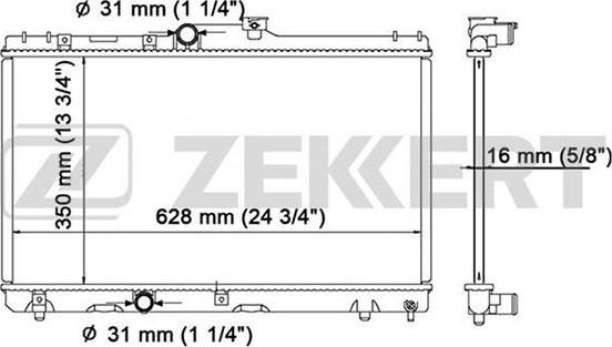 Zekkert MK-1044 - Радиатор, охлаждение двигателя autospares.lv