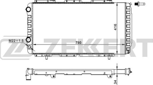 Zekkert MK-1047 - Радиатор, охлаждение двигателя autospares.lv