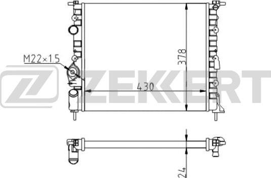 Zekkert MK-1058 - Радиатор, охлаждение двигателя autospares.lv