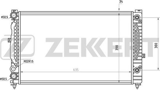 Zekkert MK-1064 - Радиатор, охлаждение двигателя autospares.lv