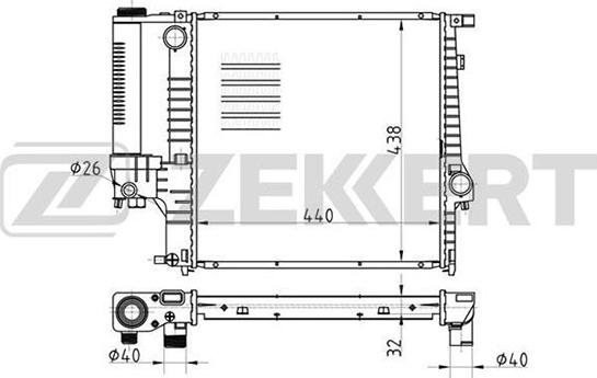 Zekkert MK-1000 - Радиатор, охлаждение двигателя autospares.lv