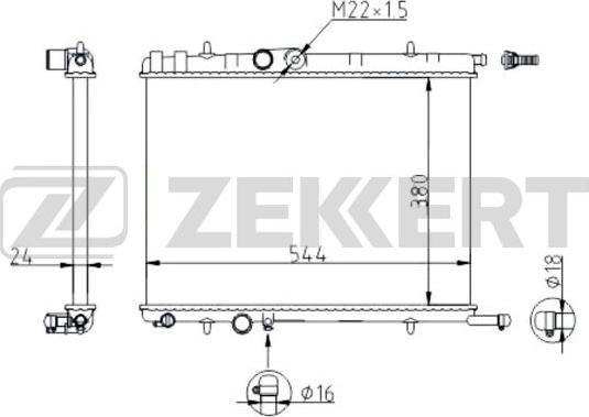 Zekkert MK-1086 - Радиатор, охлаждение двигателя autospares.lv