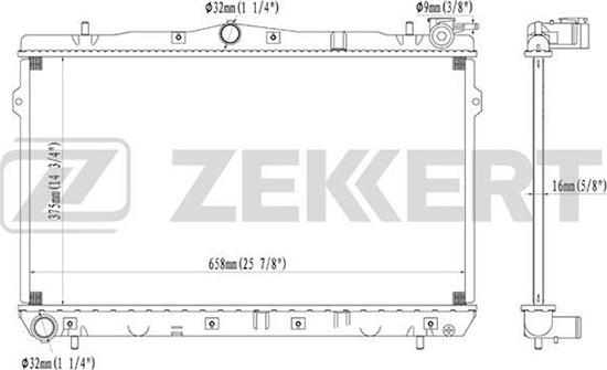 Zekkert MK-1080 - Радиатор, охлаждение двигателя autospares.lv