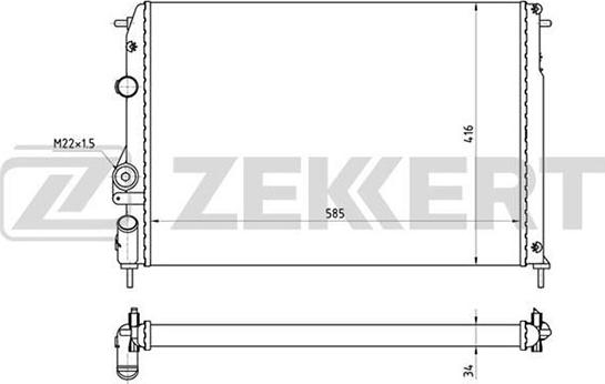 Zekkert MK-1082 - Радиатор, охлаждение двигателя autospares.lv