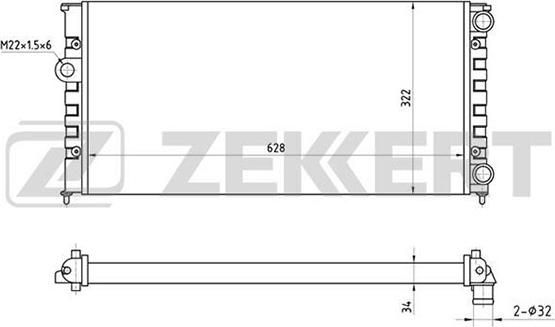 Zekkert MK-1036 - Радиатор, охлаждение двигателя autospares.lv