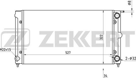 Zekkert MK-1030 - Радиатор, охлаждение двигателя autospares.lv