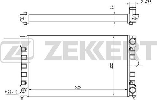 Zekkert MK-1033 - Радиатор, охлаждение двигателя autospares.lv