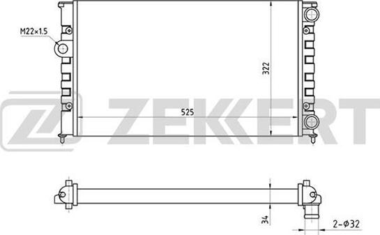 Zekkert MK-1037 - Радиатор, охлаждение двигателя autospares.lv