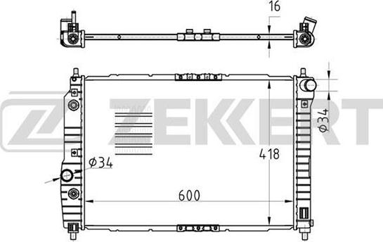 Zekkert MK-1027 - Радиатор, охлаждение двигателя autospares.lv