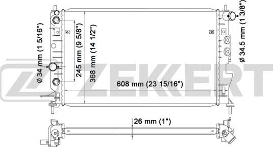 Zekkert MK-1075 - Радиатор, охлаждение двигателя autospares.lv