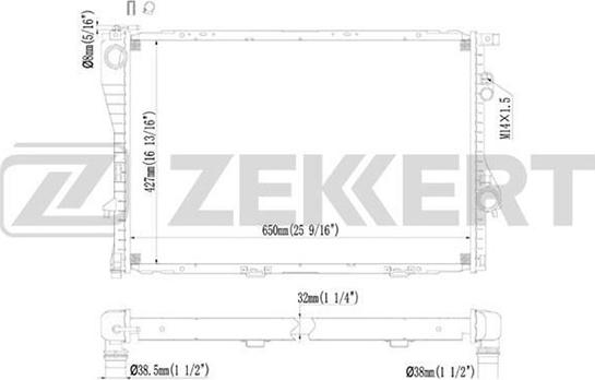 Zekkert MK-1071 - Радиатор, охлаждение двигателя autospares.lv