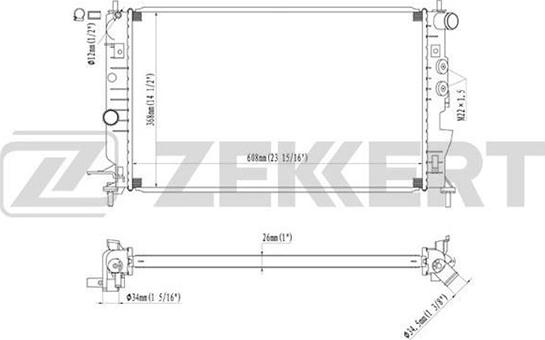 Zekkert MK-1077 - Радиатор, охлаждение двигателя autospares.lv