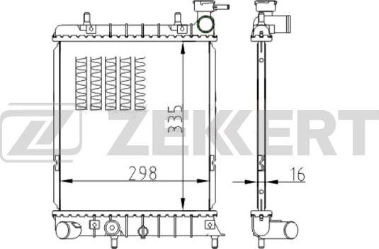 Zekkert MK-1142 - Радиатор, охлаждение двигателя autospares.lv