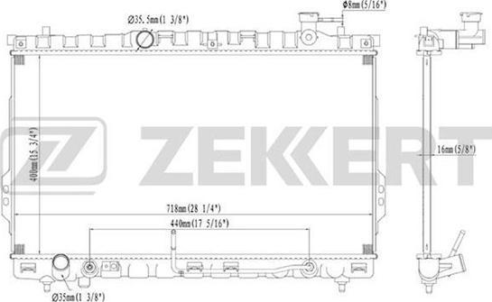 Zekkert MK-1155 - Радиатор, охлаждение двигателя autospares.lv