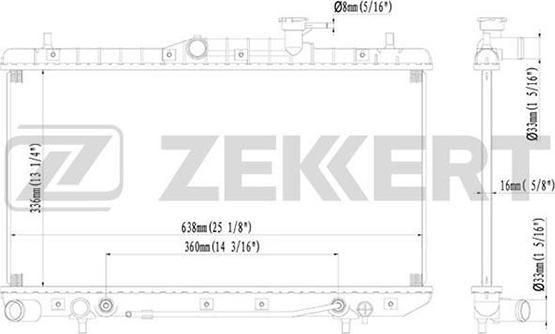 Zekkert MK-1156 - Радиатор, охлаждение двигателя autospares.lv