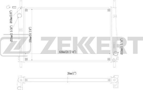 Zekkert MK-1157 - Радиатор, охлаждение двигателя autospares.lv