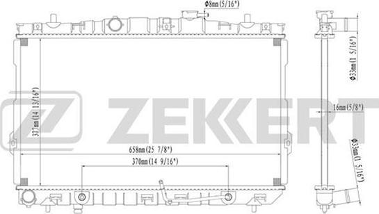 Zekkert MK-1165 - Радиатор, охлаждение двигателя autospares.lv