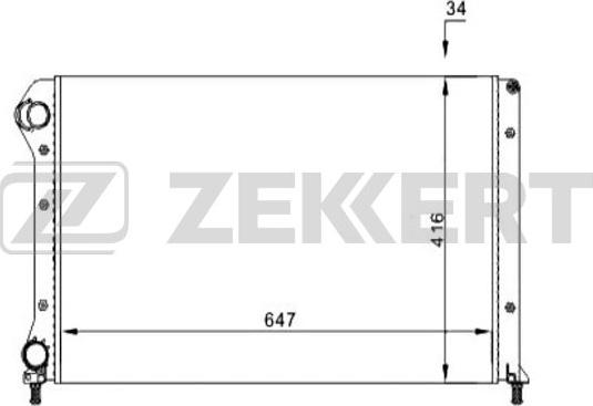 Zekkert MK-1160 - Радиатор, охлаждение двигателя autospares.lv