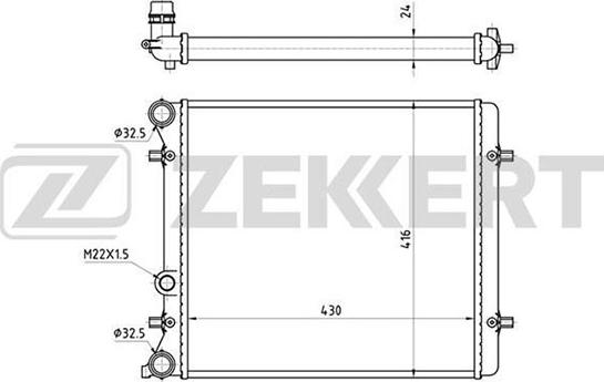 Zekkert MK-1101 - Радиатор, охлаждение двигателя autospares.lv